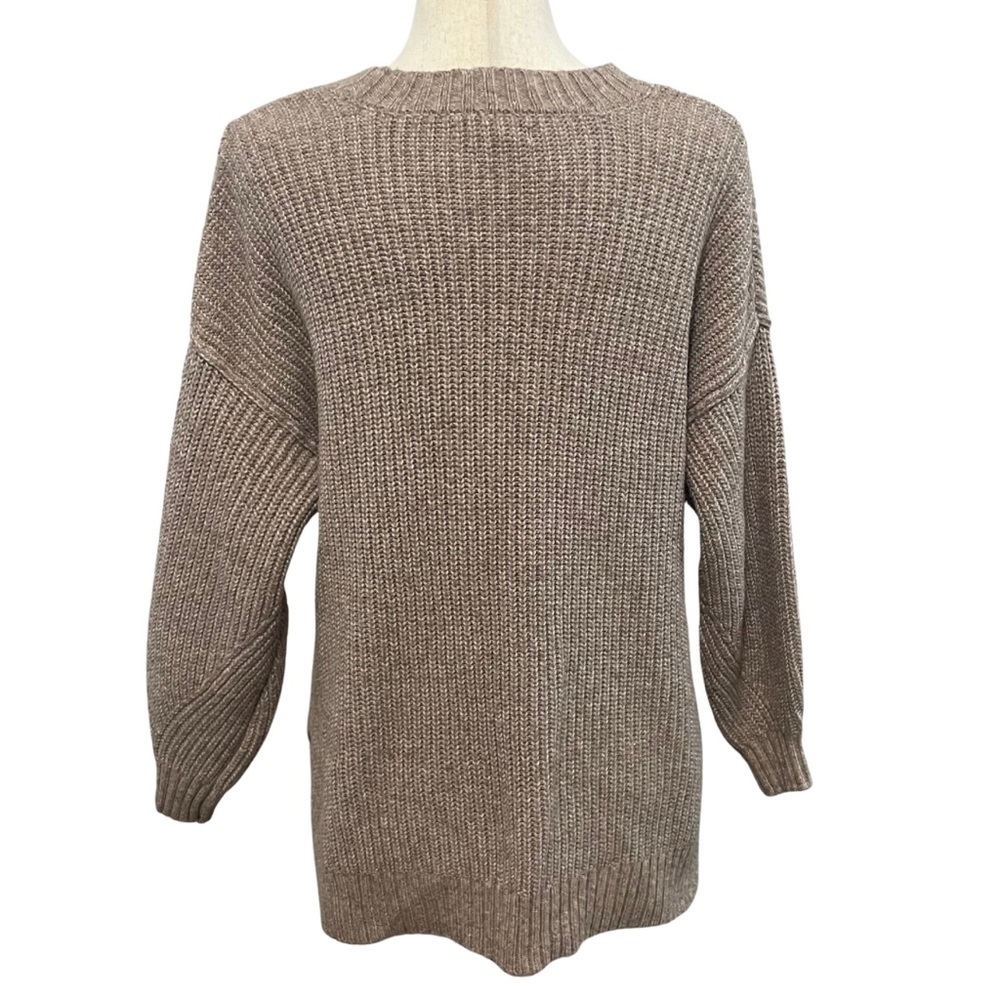 American Eagle Outfitters Crew Neck Sweater Oversized Knit Women’s XS Tan Cream - Picture 4 of 14